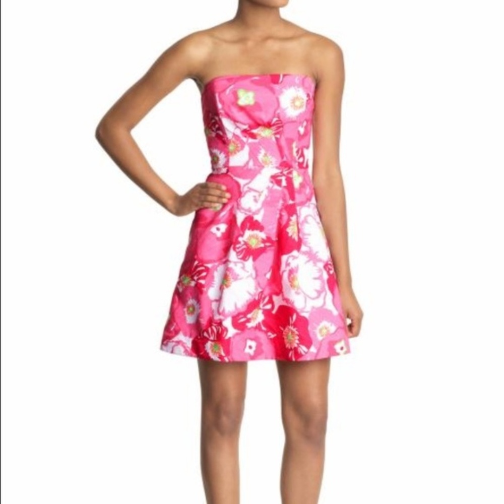 Lilly Pulitzer Bloom Strapless Floral Dress